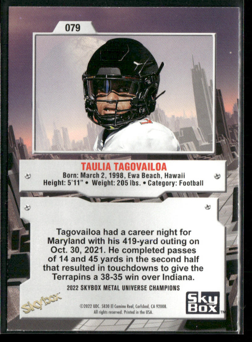 Taulia Tagovailoa 2022 SkyBox Metal Universe Champions #079