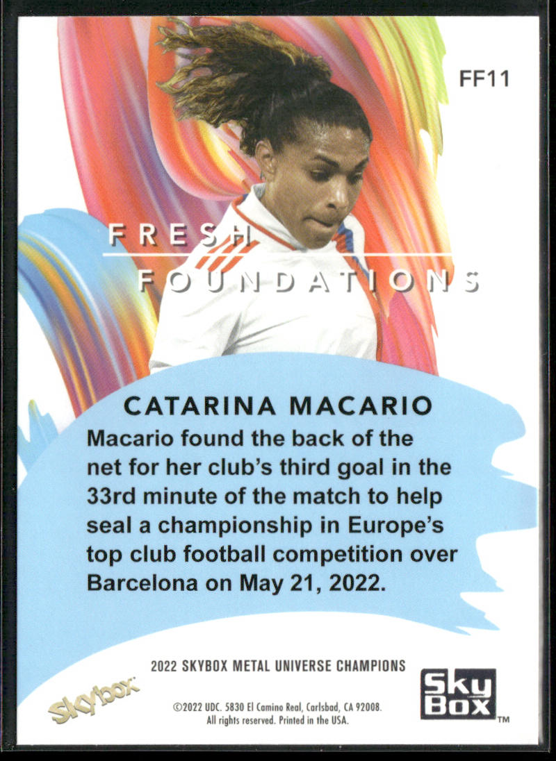 Catarina Macario 2022 SkyBox Metal Universe Champions Fresh Foundations #FF11