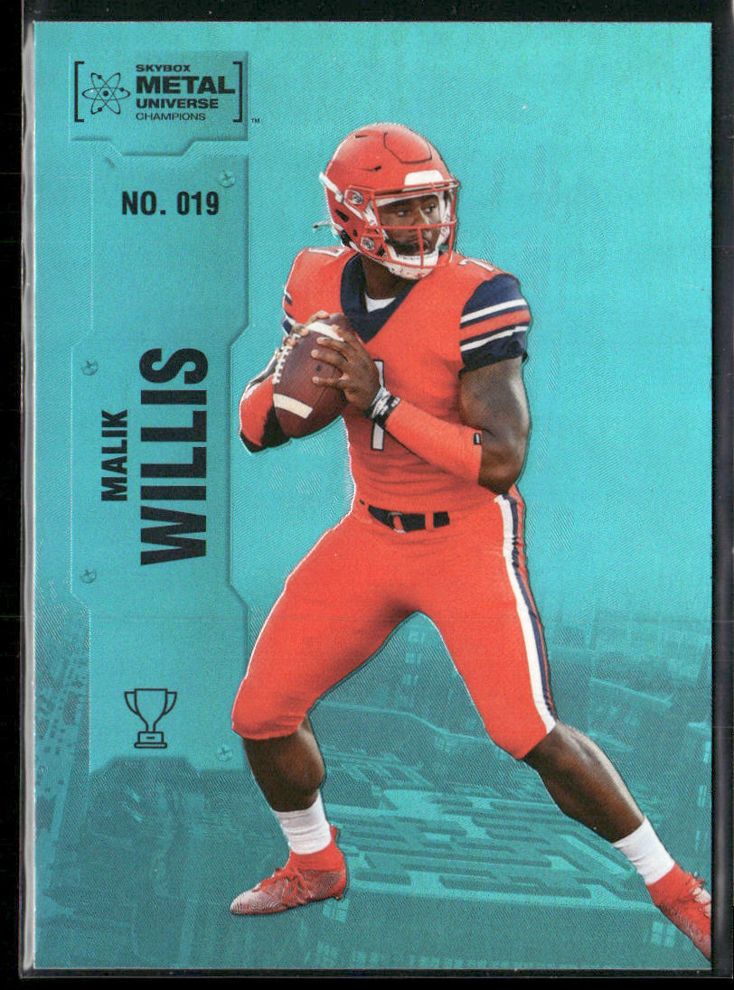 Malik Willis 2022 SkyBox Metal Universe Champions Aqua #019