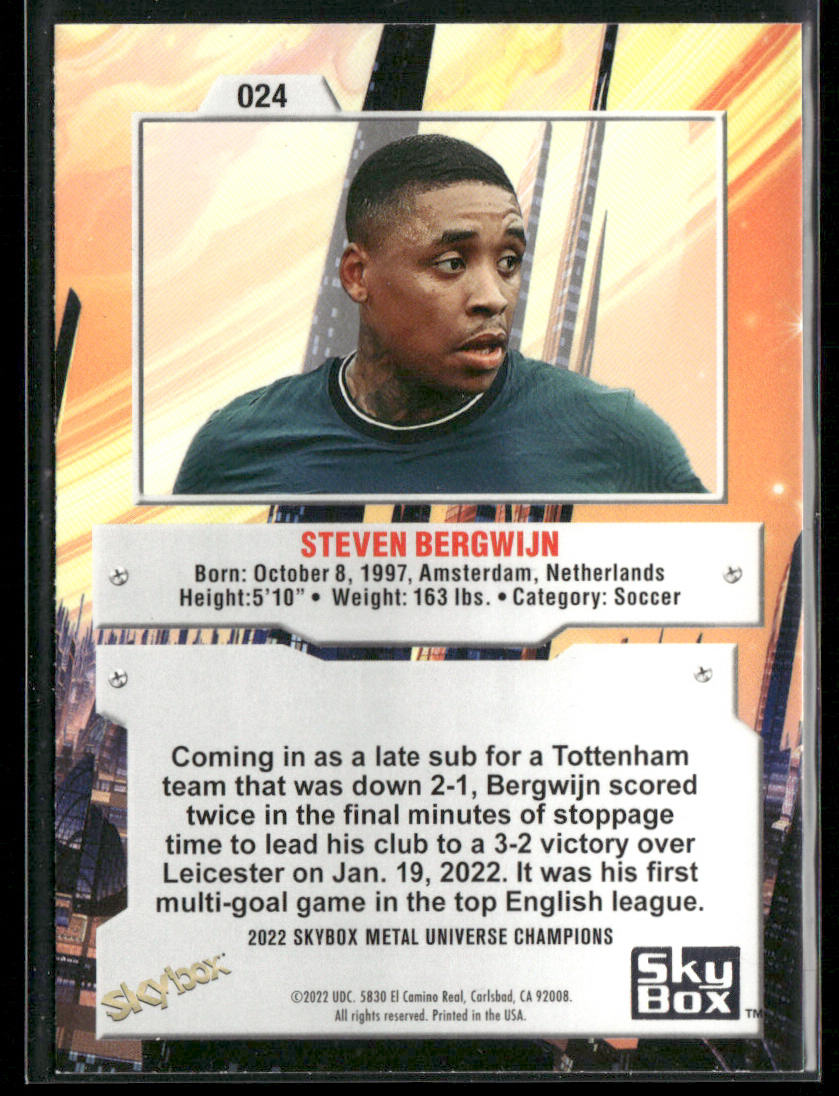 Steven Bergwijn 2022 SkyBox Metal Universe Champions #024