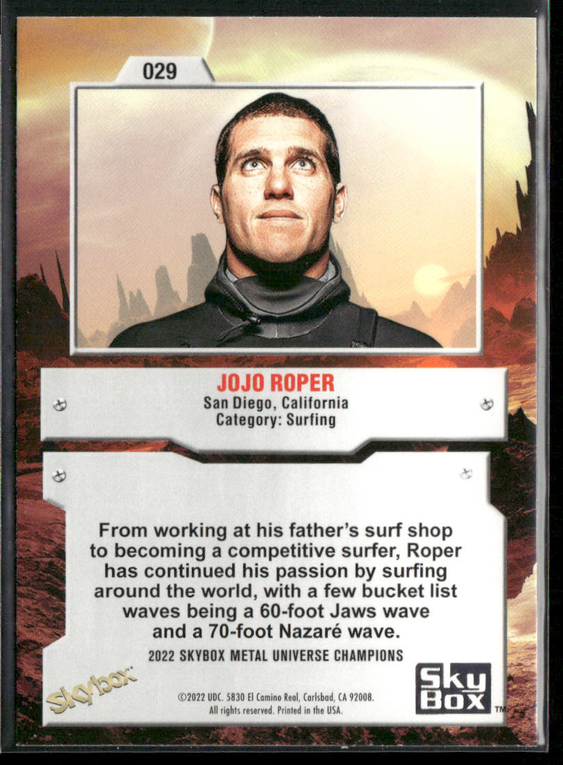 Jojo Roper 2022 SkyBox Metal Universe Champions #029