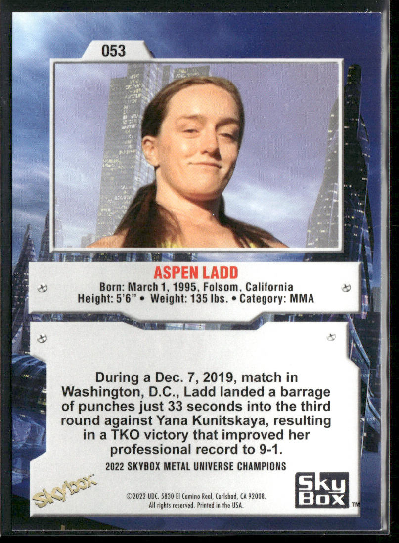 Aspen Ladd 2022 SkyBox Metal Universe Champions #053