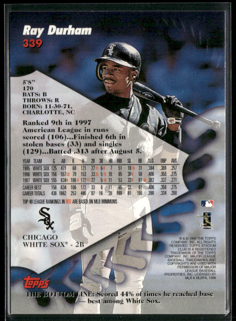 Ray Durham 1998 Stadium Club #339 Chicago White Sox