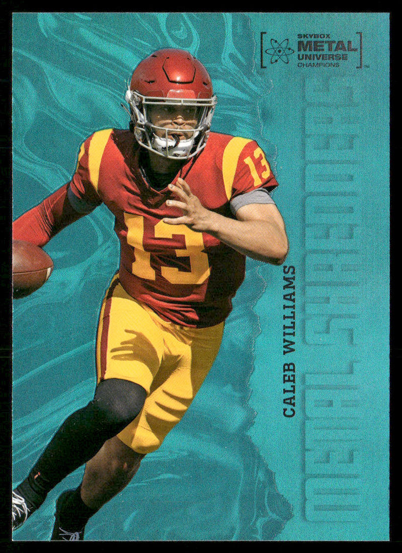 Caleb Williams 2022 SkyBox Metal Universe Champions Aqua #148