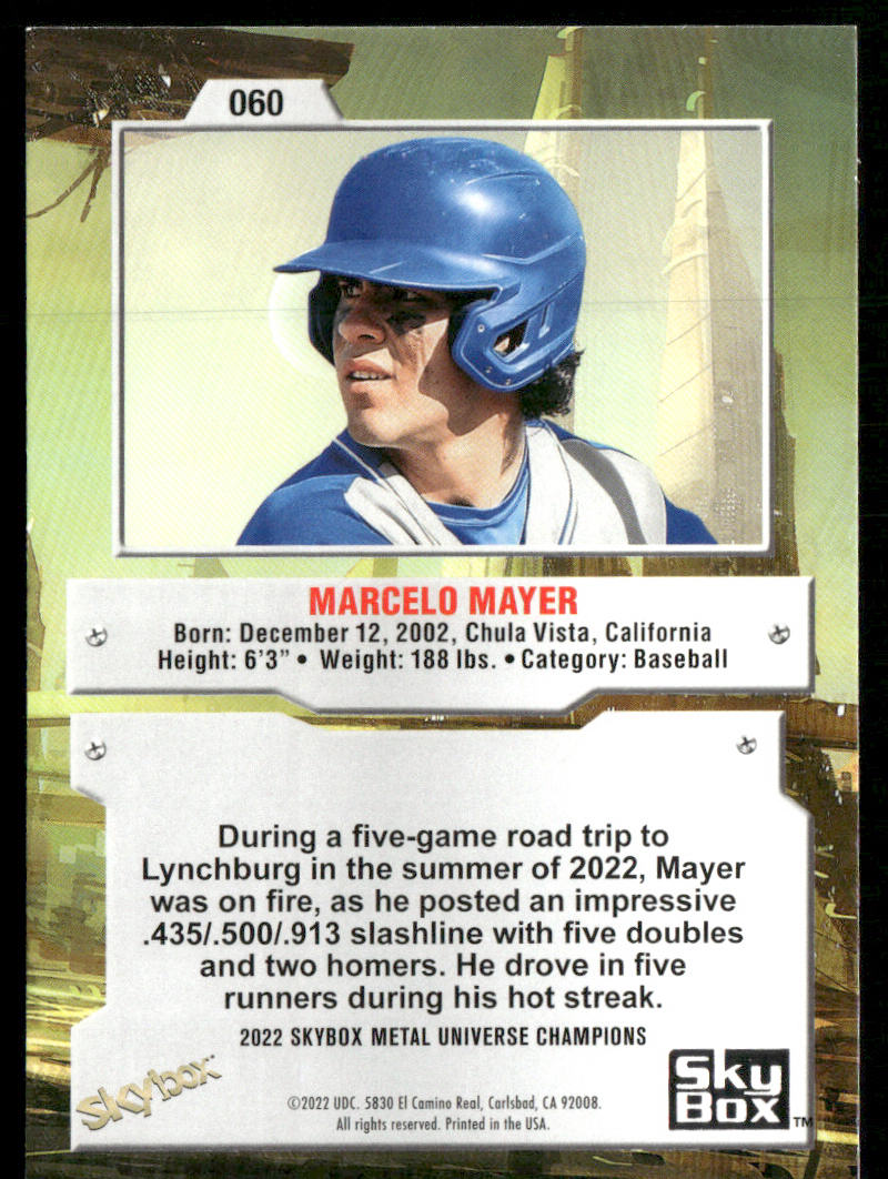 Marcelo Mayer 2022 SkyBox Metal Universe Champions #060