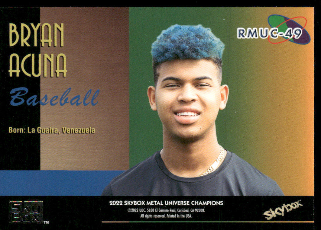 Bryan Acuna 2022 SkyBox Metal Universe Champions 1997-98 Retro #RMUC-49