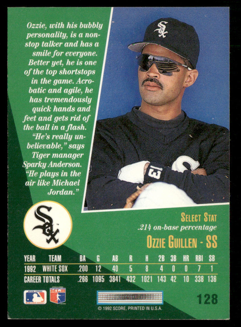 Ozzie Guillen 1993 Select #128 Chicago White Sox