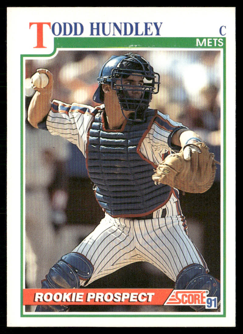 Todd Hundley 1991 Score #340 New York Mets front