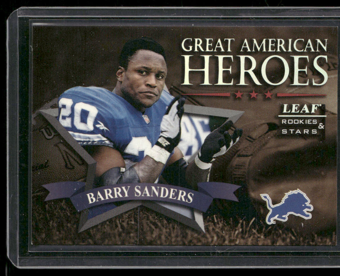 Barry Sanders 1998 Leaf Rookies & Stars Great American Heroes #4 SN Lions