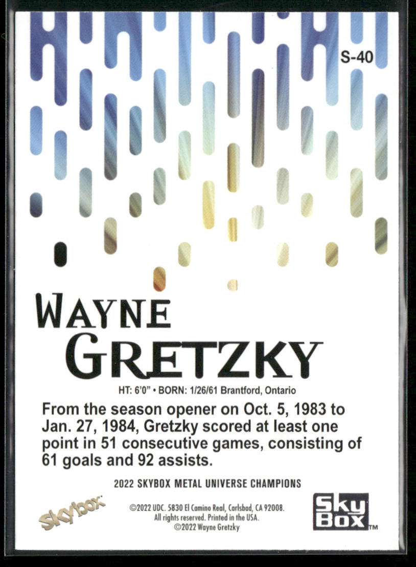 Wayne Gretzky 2022 SkyBox Metal Universe Champions Skybox Premium #S-40