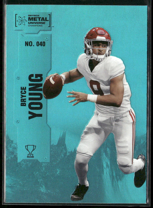 Bryce Young 2022 SkyBox Metal Universe Champions Aqua #040