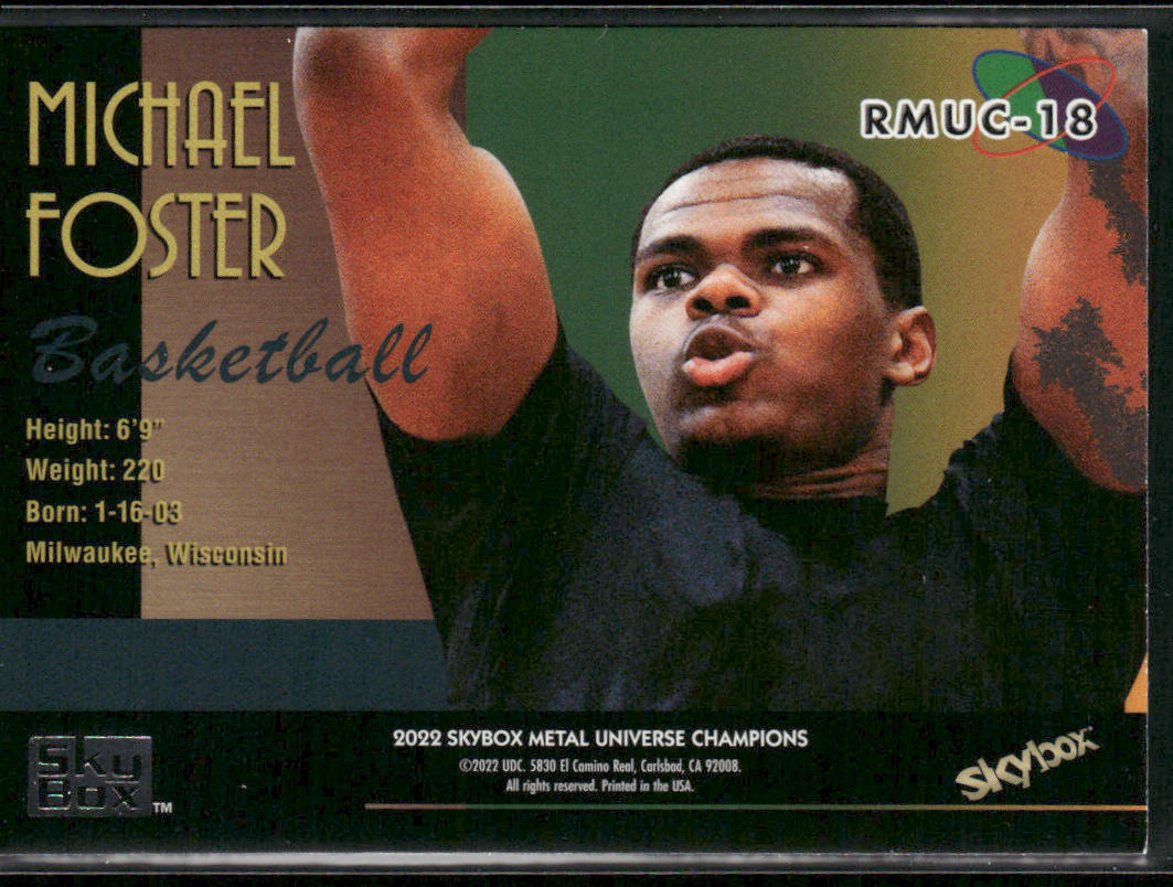 Michael Foster 2022 SkyBox Metal 1997-98 Retro Metal Universe Champions #RMUC-18