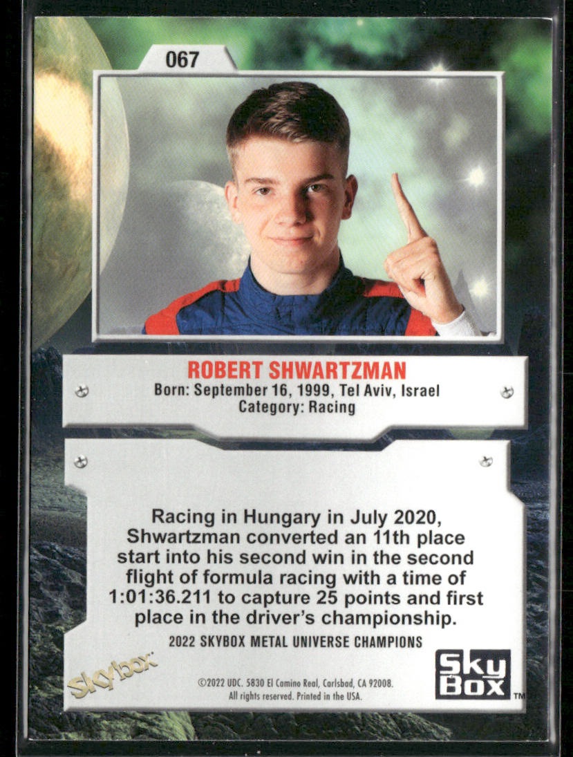 Robert Shwartzman 2022 SkyBox Metal Universe Champions #067