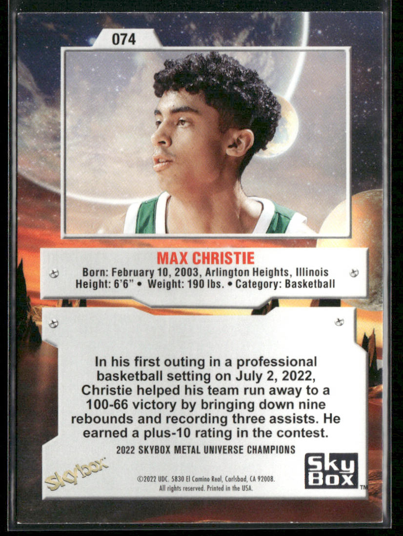 Max Christie 2022 SkyBox Metal Universe Champions #074