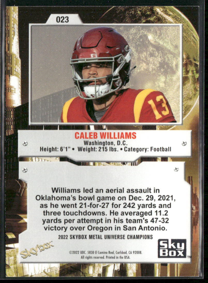 Caleb Williams 2022 SkyBox Metal Universe Champions #023
