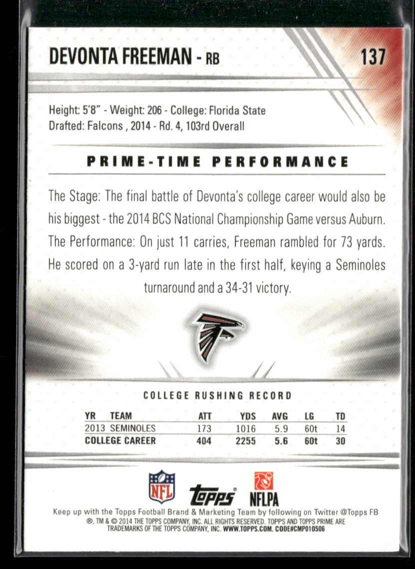 Devonta Freeman 2014 Topps Prime #137a RC Atlanta Falcons