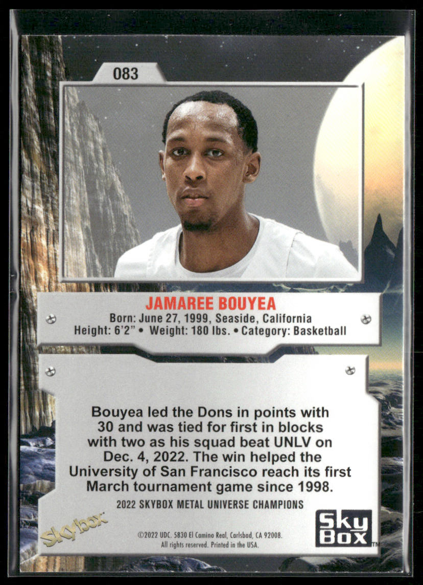 Jamaree Bouyea 2022 SkyBox Metal Universe Champions Aqua #083