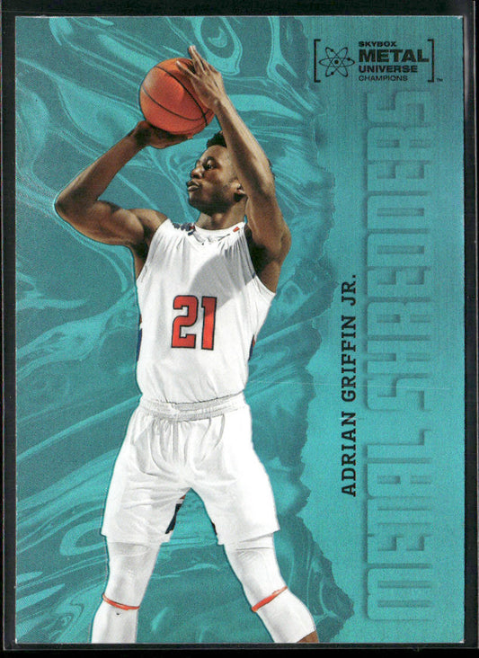 Adrian Griffin Jr. 2022 SkyBox Metal Universe Champions Aqua #137