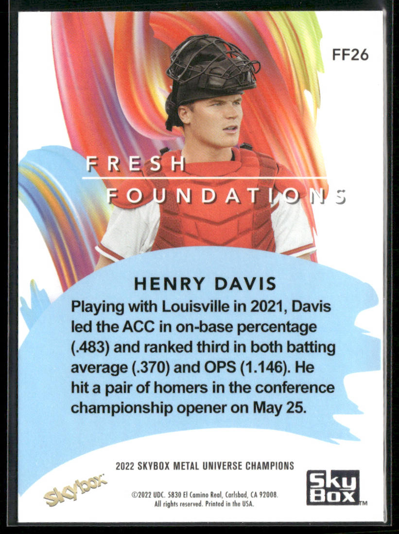 Henry Davis 2022 SkyBox Metal Universe Champions Fresh Foundations #FF26