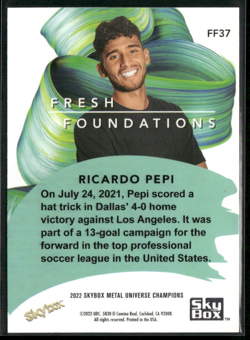 Ricardo Pepi 2022 SkyBox Metal Fresh Foundations Aqua #FF37 New York Yankees