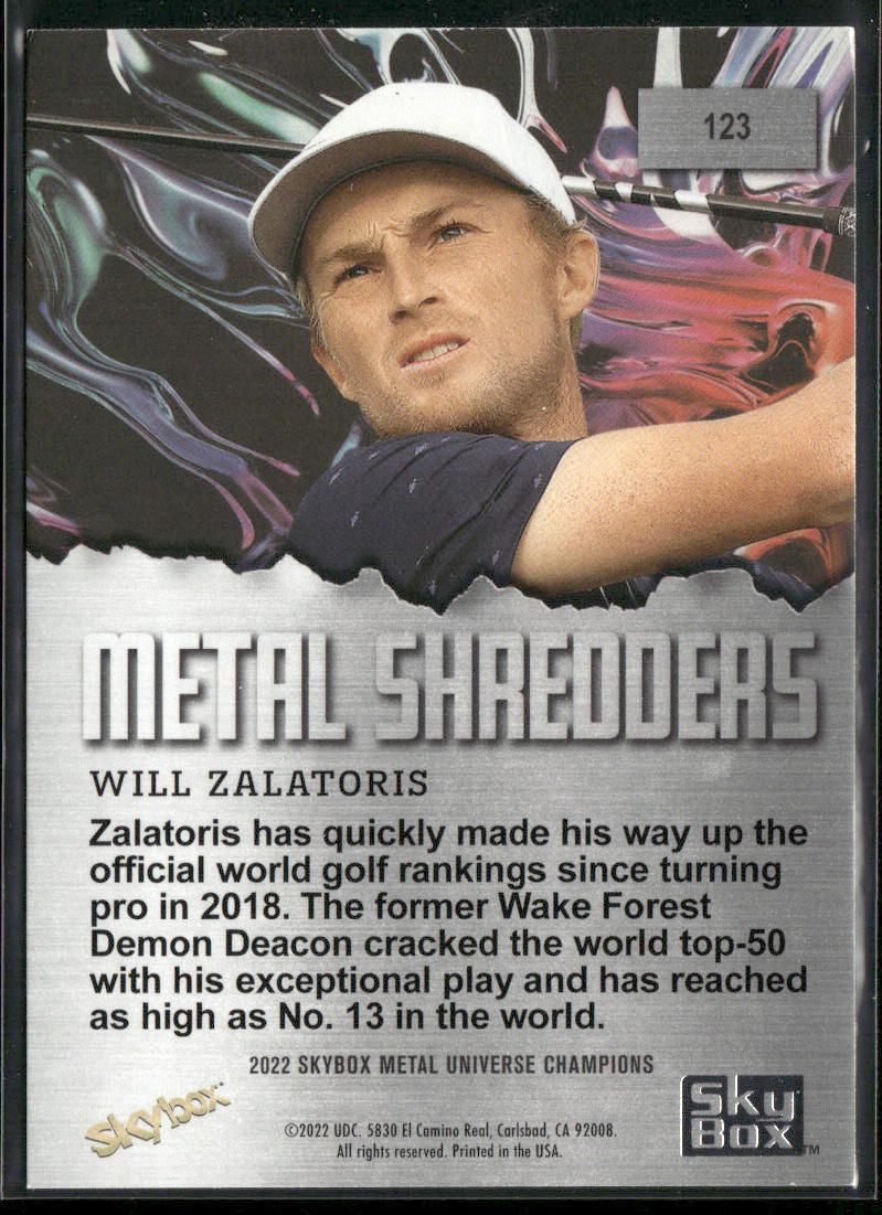 Will Zalatoris 2022 SkyBox Metal Universe Champions #123