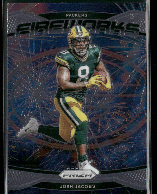 Josh Jacobs 2024 Panini Prizm Fireworks #5 Green Bay Packers