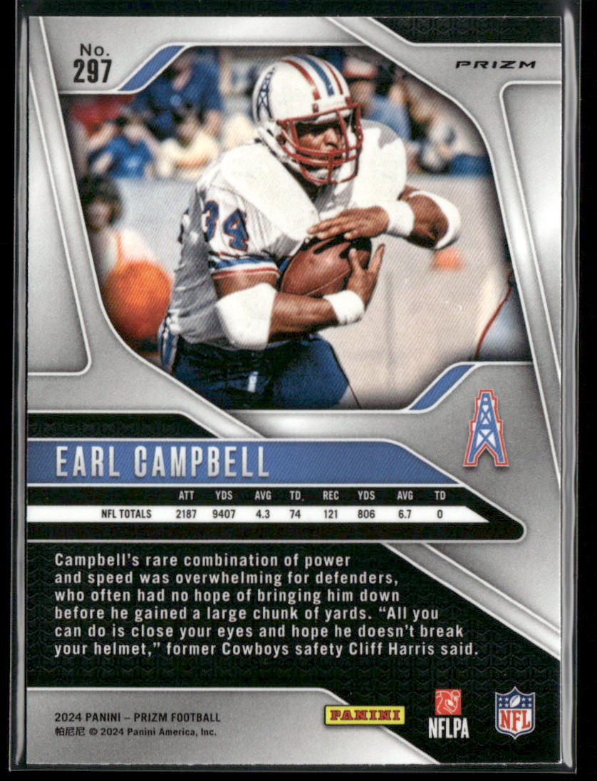 Earl Campbell 2024 Panini Prizm Red White and Blue #297 Houston Oilers