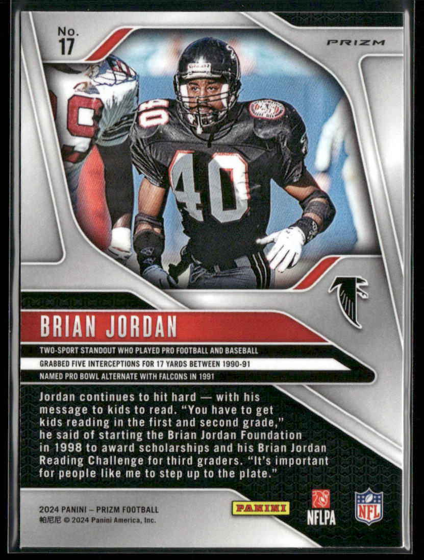Brian Jordan 2024 Panini Prizm Red White and Blue #17 Atlanta Falcons