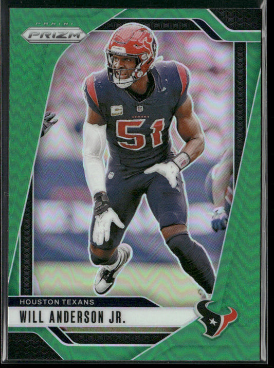 Will Anderson Jr. 2024 Panini Prizm Green Wave #116 Houston Texans