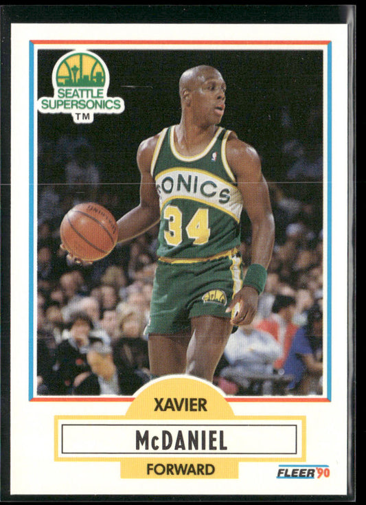 Xavier McDaniel 1990-91 Fleer #179 Seattle SuperSonics front
