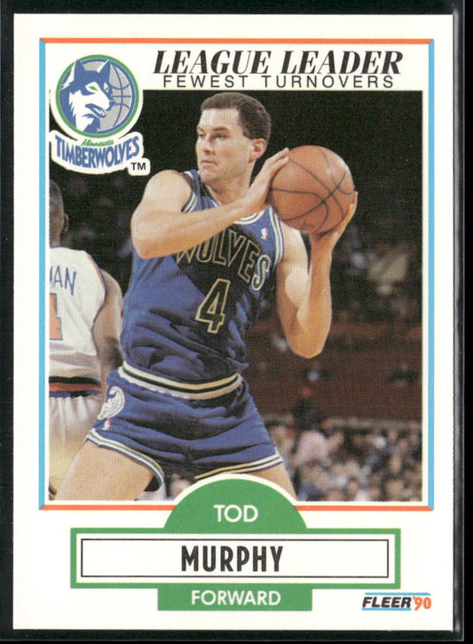 Tod Murphy 1990-91 Fleer #115 Minnesota Timberwolves front