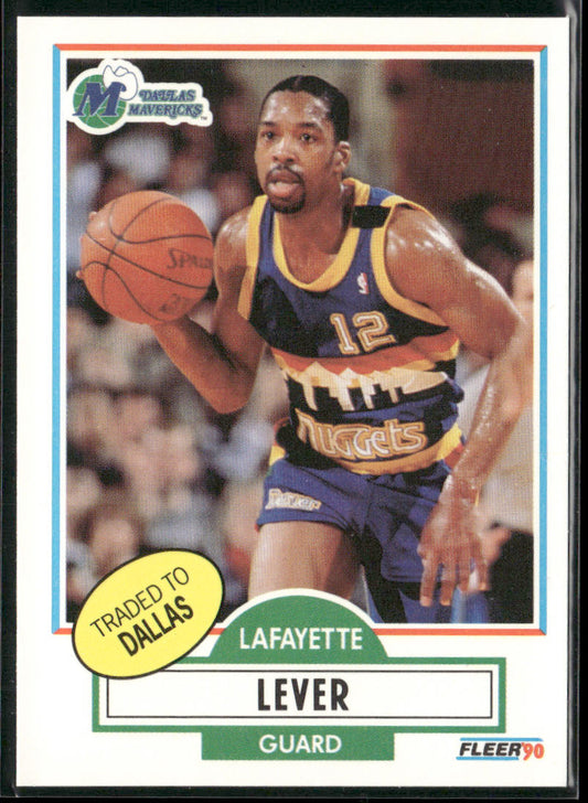 Lafayette Lever 1990-91 Fleer #50 Dallas Mavericks front