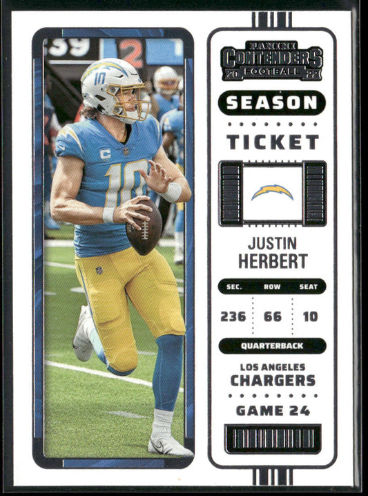 Justin Herbert 2022 Panini Contenders #72 Los Angeles Chargers front