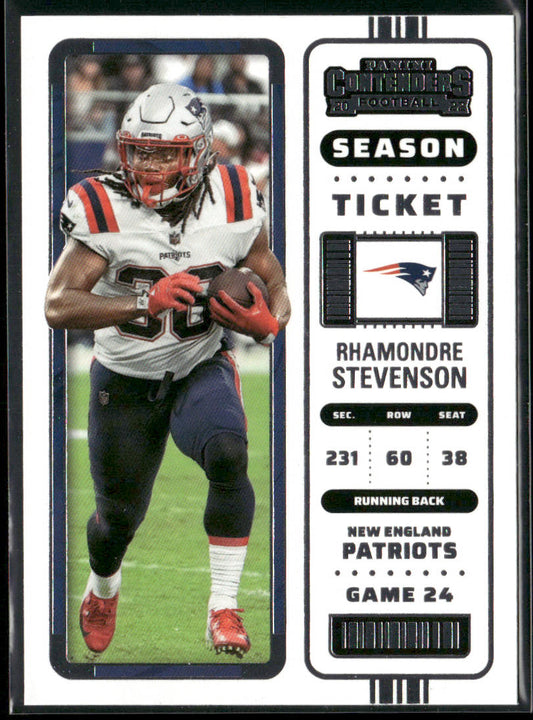 Rhamondre Stevenson 2022 Panini Contenders #86 New England Patriots front