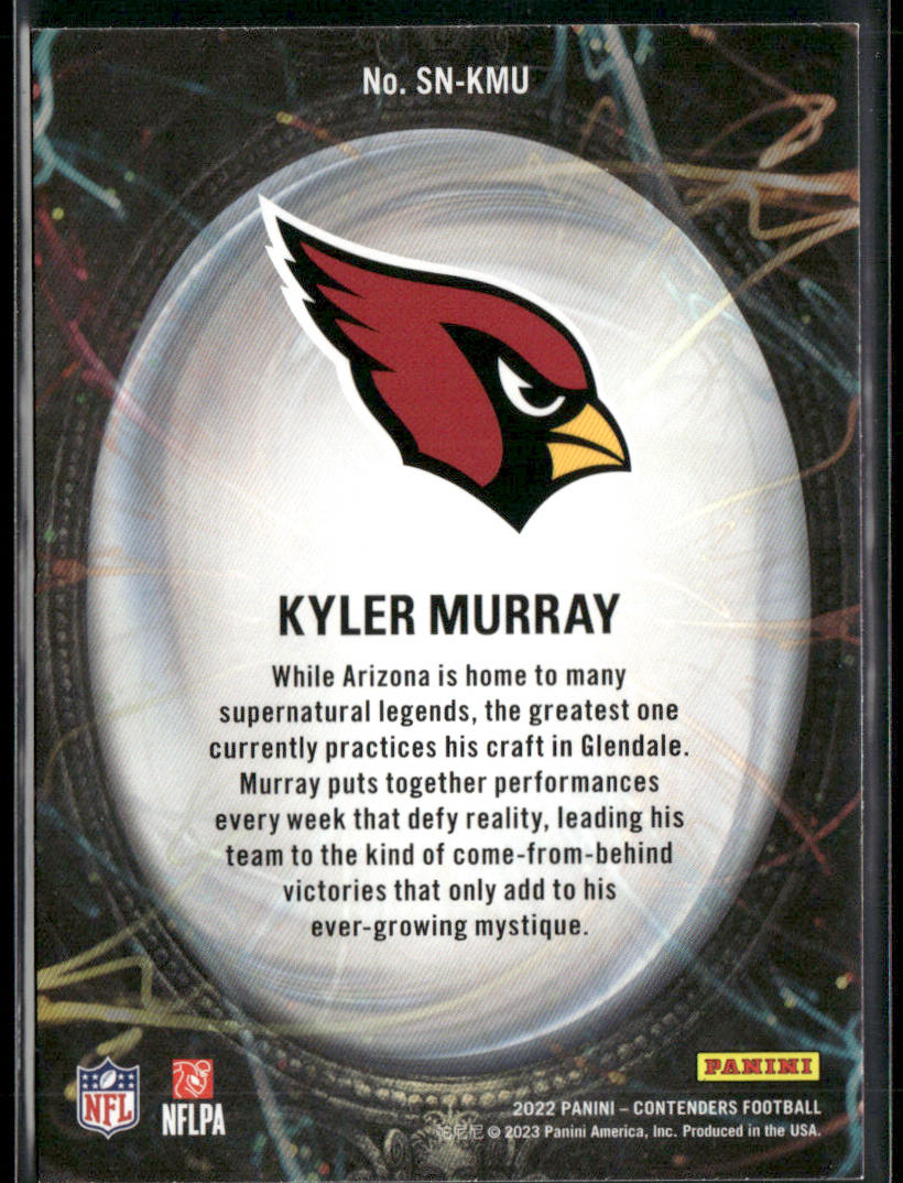 Kyler Murray 2022 Panini Contenders Supernatural Emerald #SN-KMU Cardinals back