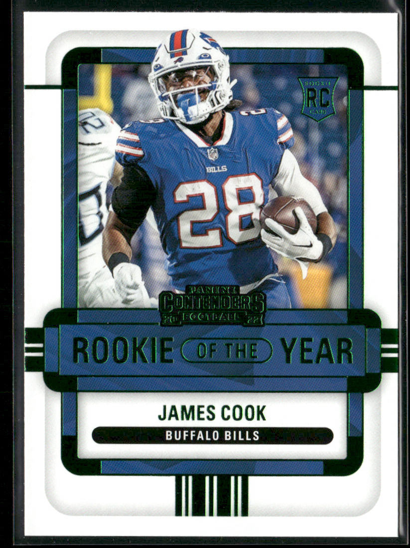 James Cook 2022 Panini Contenders Rookie of the Year Contenders Emerald #ROY-JCO