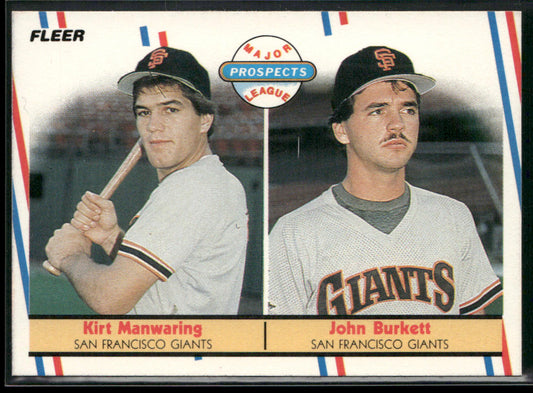 Kirt Manwaring / John Burkett 1988 Fleer #651 RC San Francisco Giants