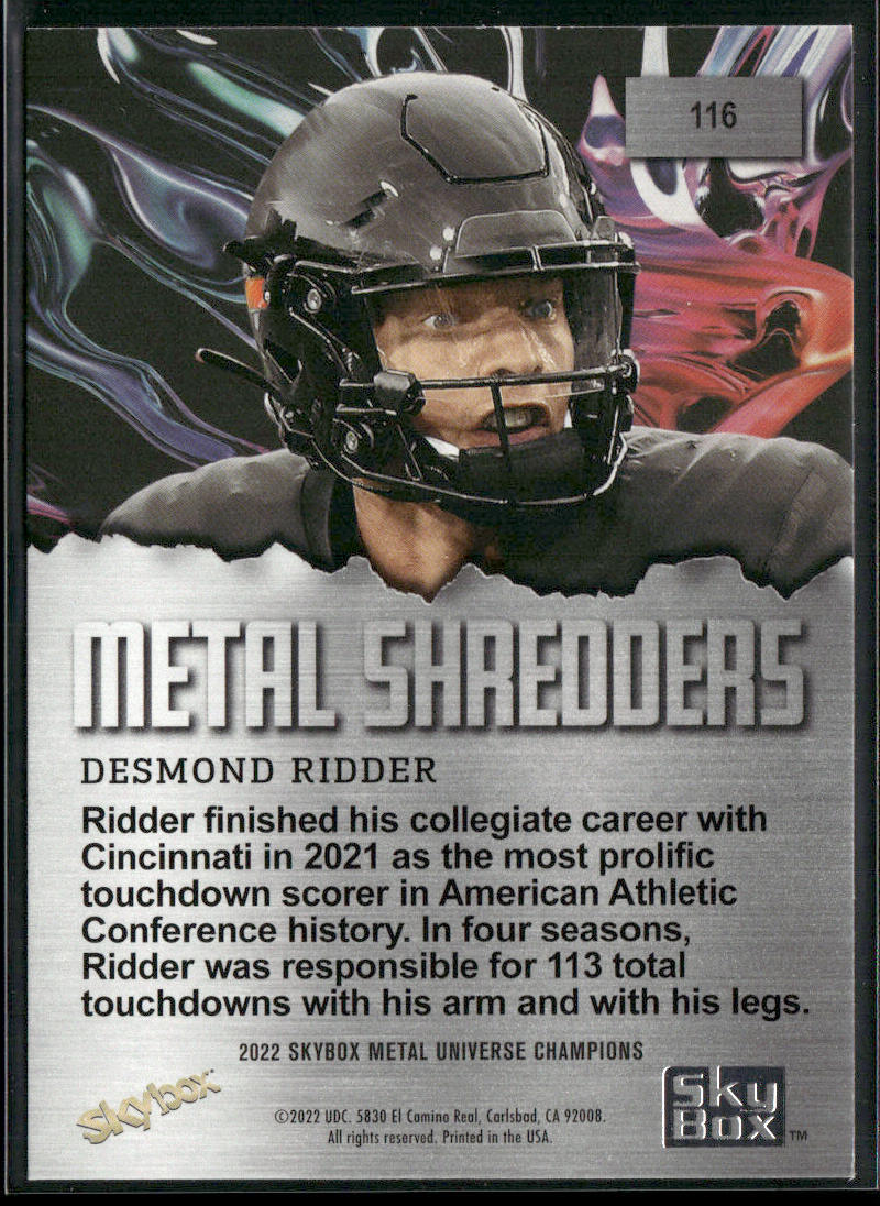 Desmond Ridder 2022 SkyBox Metal Universe Champions #116
