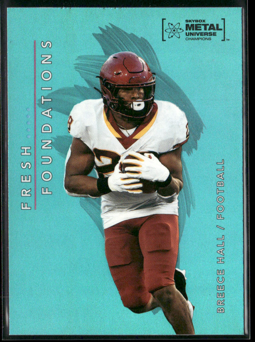 Breece Hall 2022 SkyBox Metal Universe Champions Fresh Foundations Aqua #FF39
