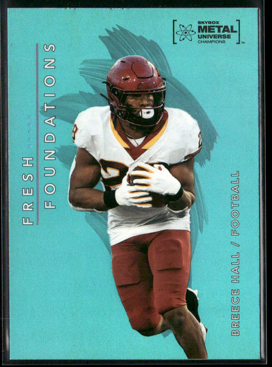 Breece Hall 2022 SkyBox Metal Universe Champions Fresh Foundations Aqua #FF39