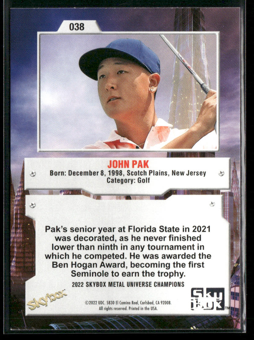 John Pak 2022 SkyBox Metal Universe Champions #038 Daytona Cubs
