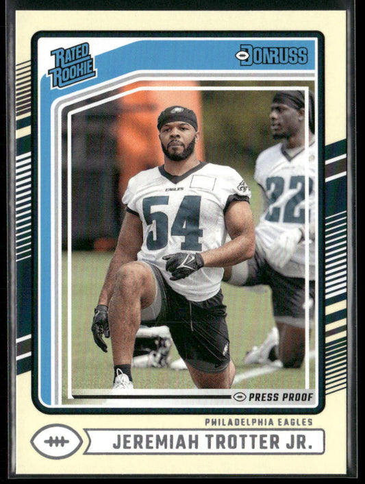 Jeremiah Trotter Jr. 2024 Donruss Press Proof Yellow #334 RC Philadelphia Eagles
