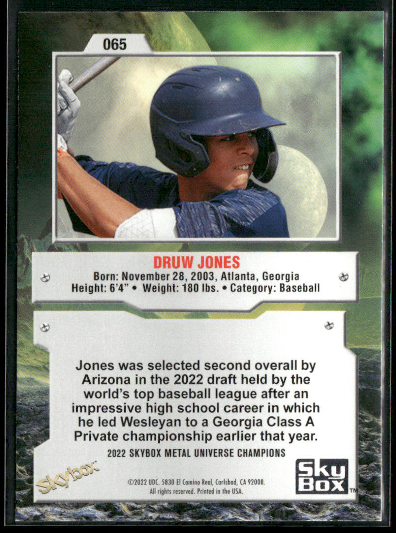 Druw Jones 2022 SkyBox Metal Universe Champions #065 Colorado Rockies