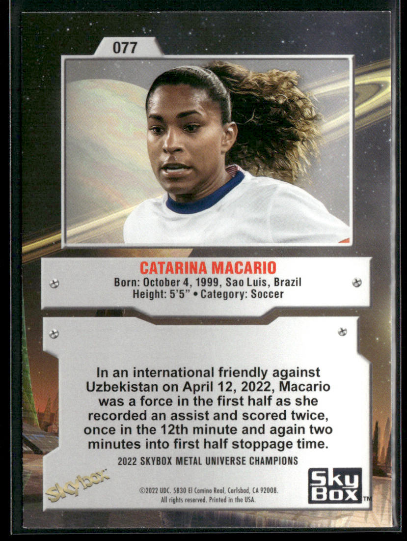 Catarina Macario 2022 SkyBox Metal Universe Champions Aqua #077