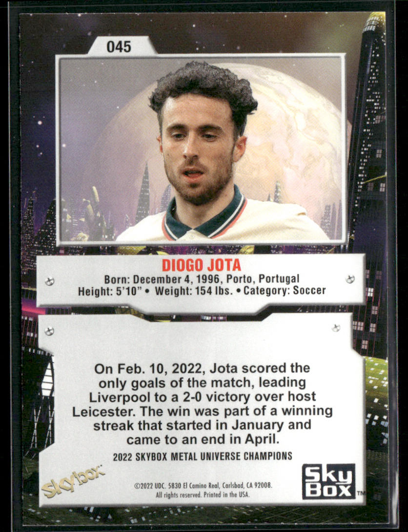 Diogo Jota 2022 SkyBox Metal Universe Champions #045