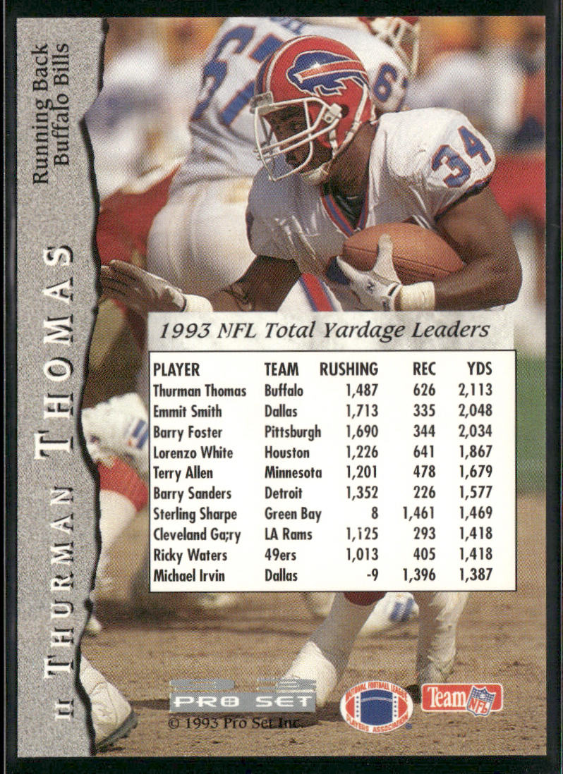 Thurman Thomas 1993 Pro Set #11 Buffalo Bills