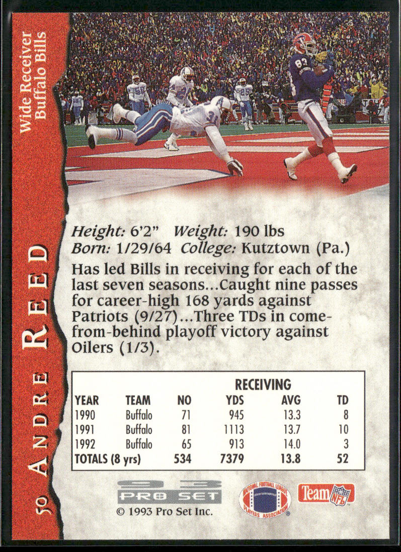 Andre Reed 1993 Pro Set #50 Buffalo Bills