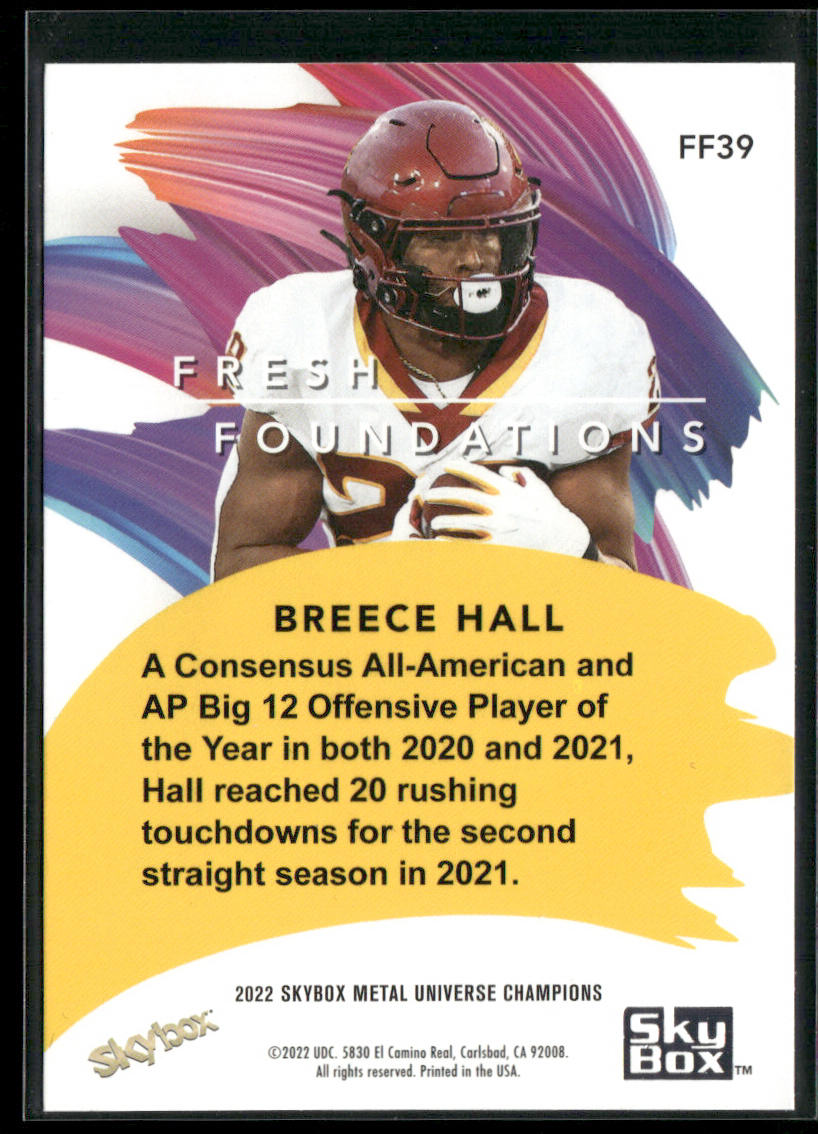 Breece Hall 2022 SkyBox Metal Universe Champions Fresh Foundations #FF39