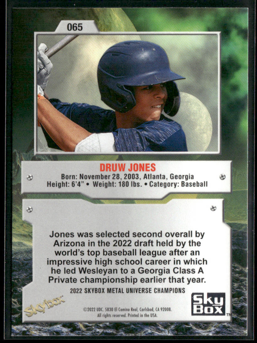 Druw Jones 2022 SkyBox Metal Universe Champions Aqua #065