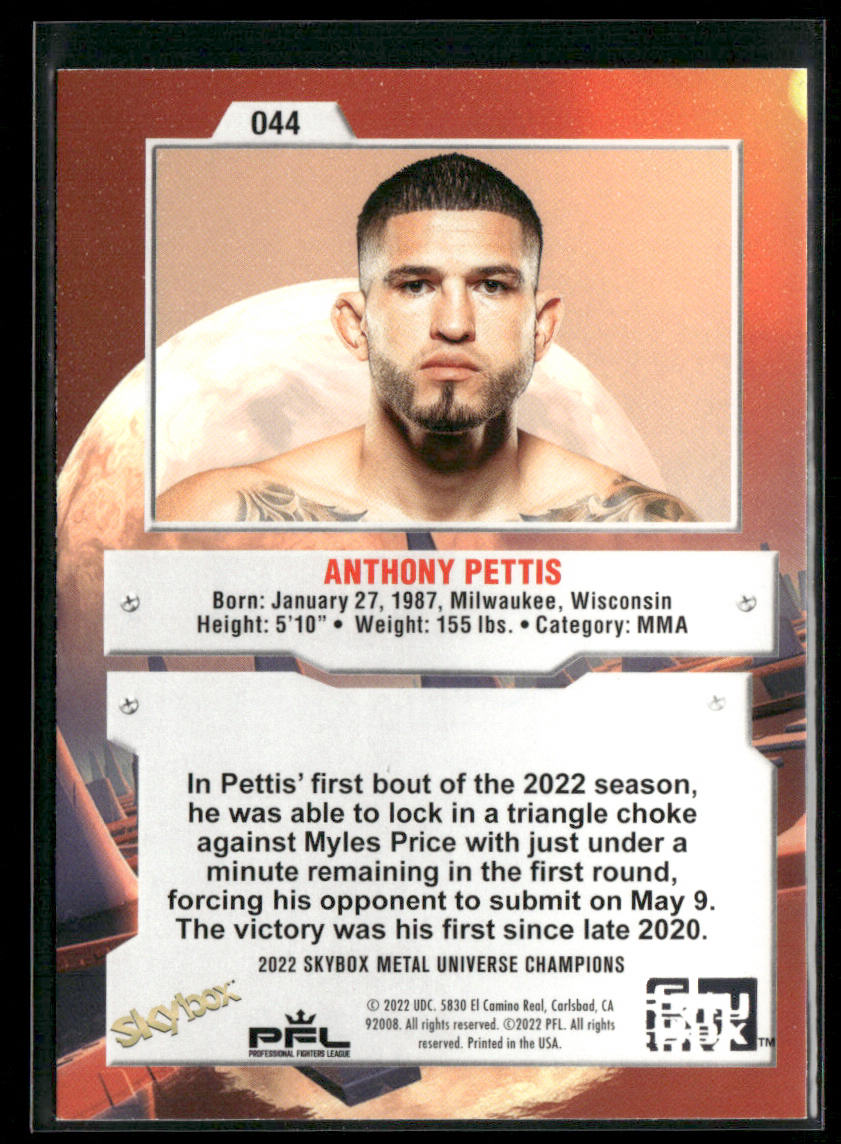 Anthony Pettis 2022 SkyBox Metal Universe Champions #044